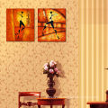 Abstract Image Printing Two Panel Canvas Painting